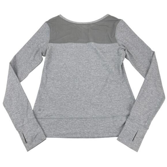 LULULEMON Just Breathe Long Sleeve Size 10 Heathered Slate - Picture 10 of 11